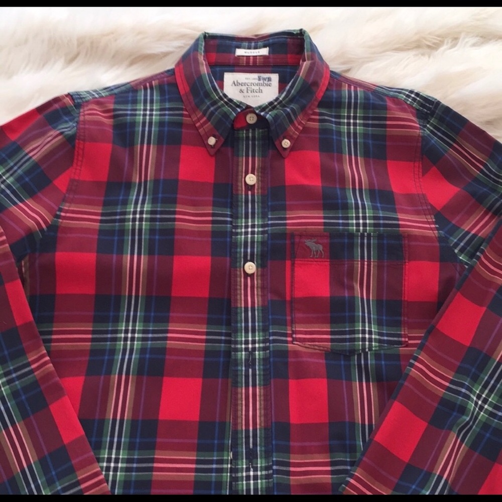 Abercrombie and Fitch XXL Red/Green Plaid shirt